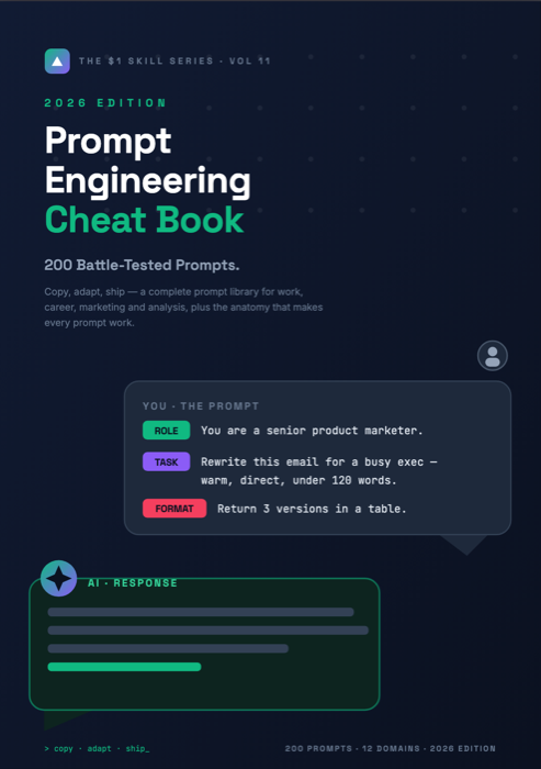 Prompt Engineering Cheat Book — 200 Battle-Tested Prompts
